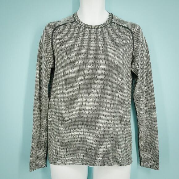 Lululemon Size XS Black Space Code Print Metal Vent Tech Crew Long Sleeve Shirt - Picture 1 of 6